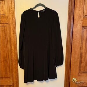 Lulu's Elegant Black Long Sleeve Dress